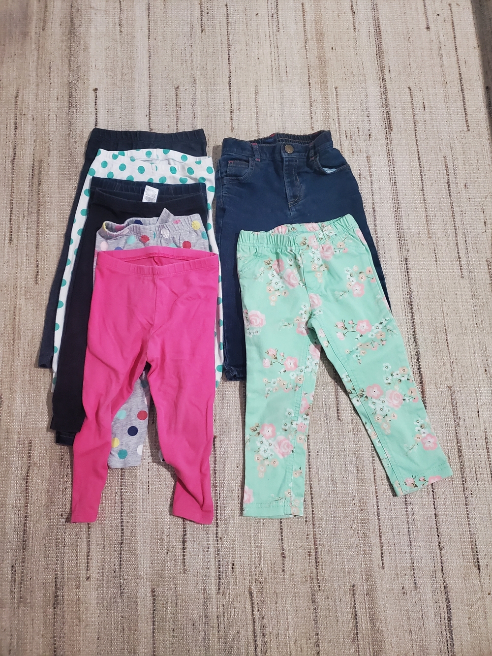 Carter's Pink & Mint Floral Girls' Leggings 8-Pack